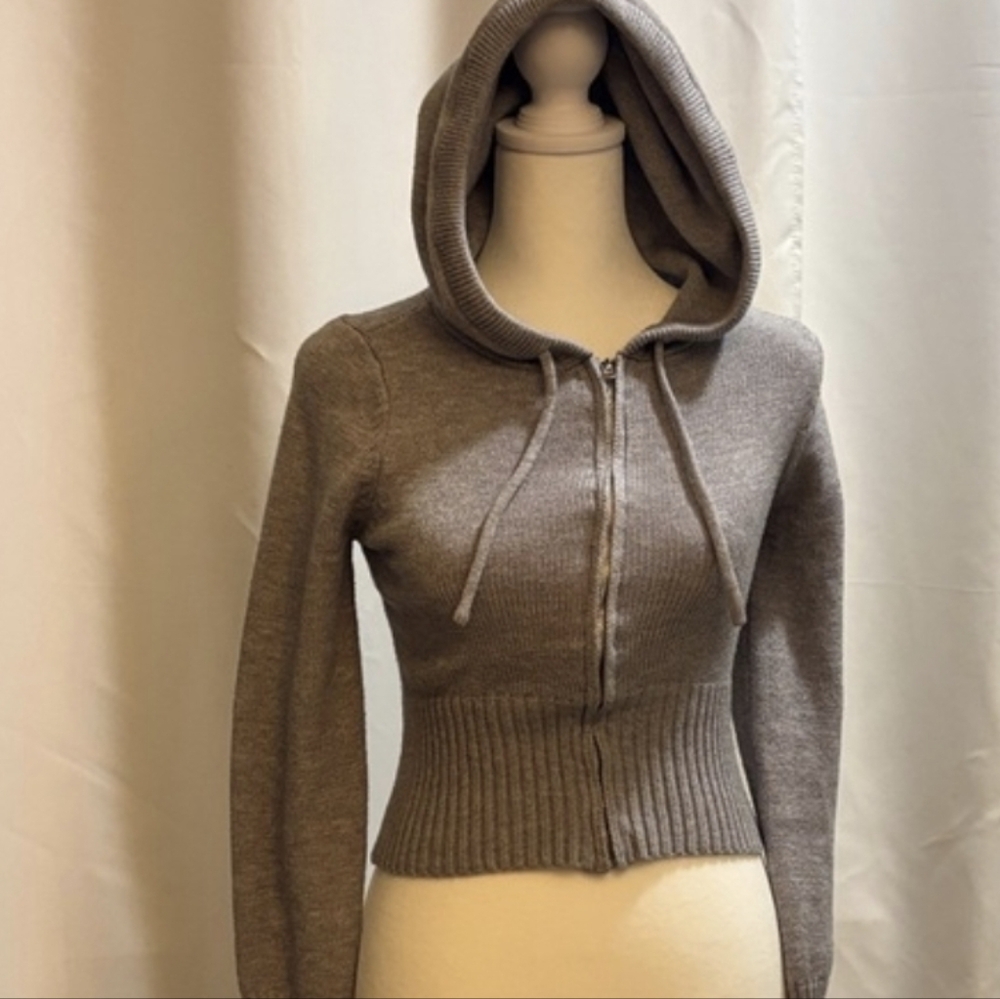 Frankie's Bikinis Grey Hooded Sweater